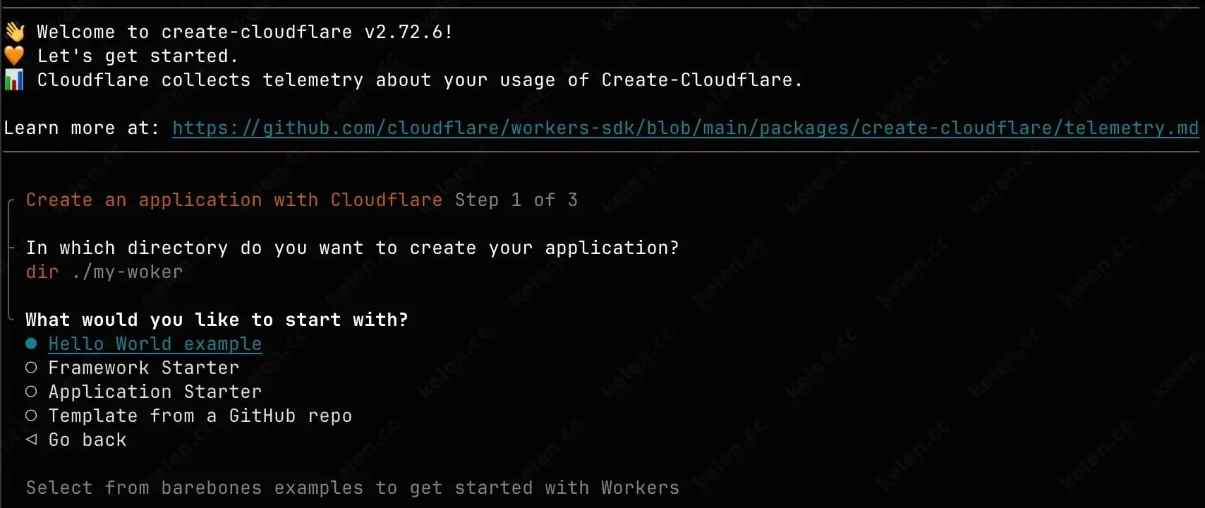 npm create cloudflare@latest -- my-woker