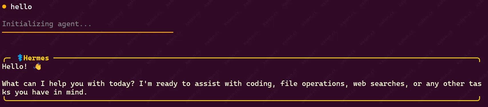 hermes agent成功交互