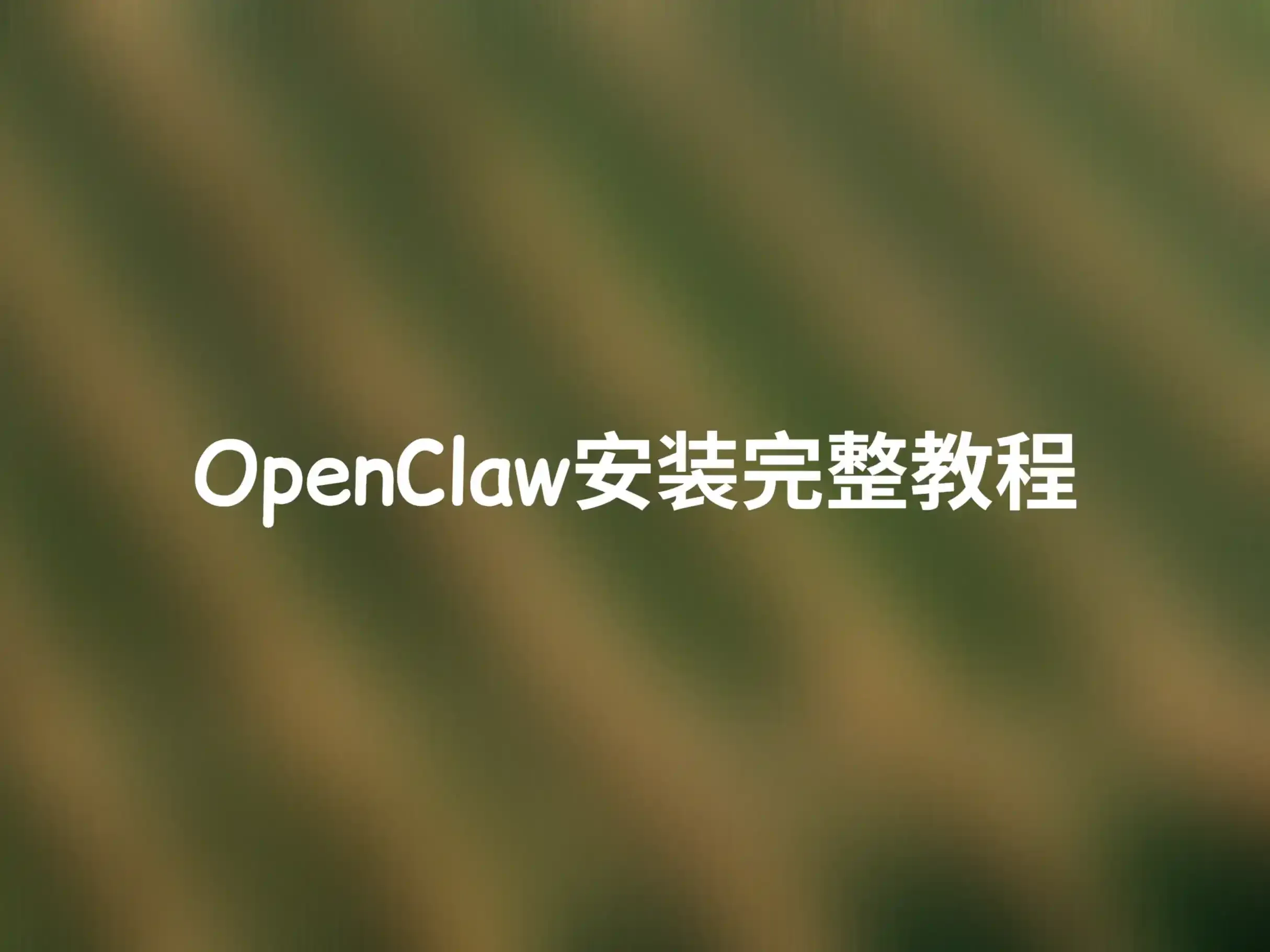 OpenClaw 安装完整教程以及国内大模型配置指南