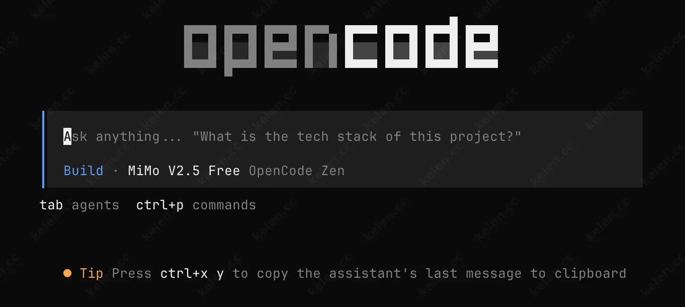 OpenCode TUI界面