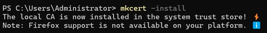 mkcert install success